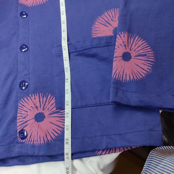 Pleasures Now Freeze Blue Cardigan Sweater Spore Print Large Streetwear Indie - Picture 11 of 13